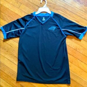Boys XXL Sporty Carolina Panthers Athletic Shirt, navy and turquoise